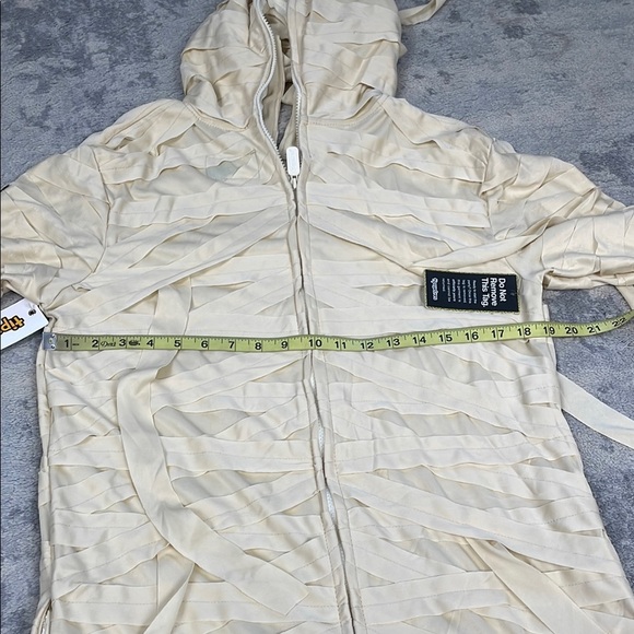 NWT Tipsy Elves Mummy Costume Onesie Jumpsuit Cream Halloween Hooded Sz M - Picture 9 of 15